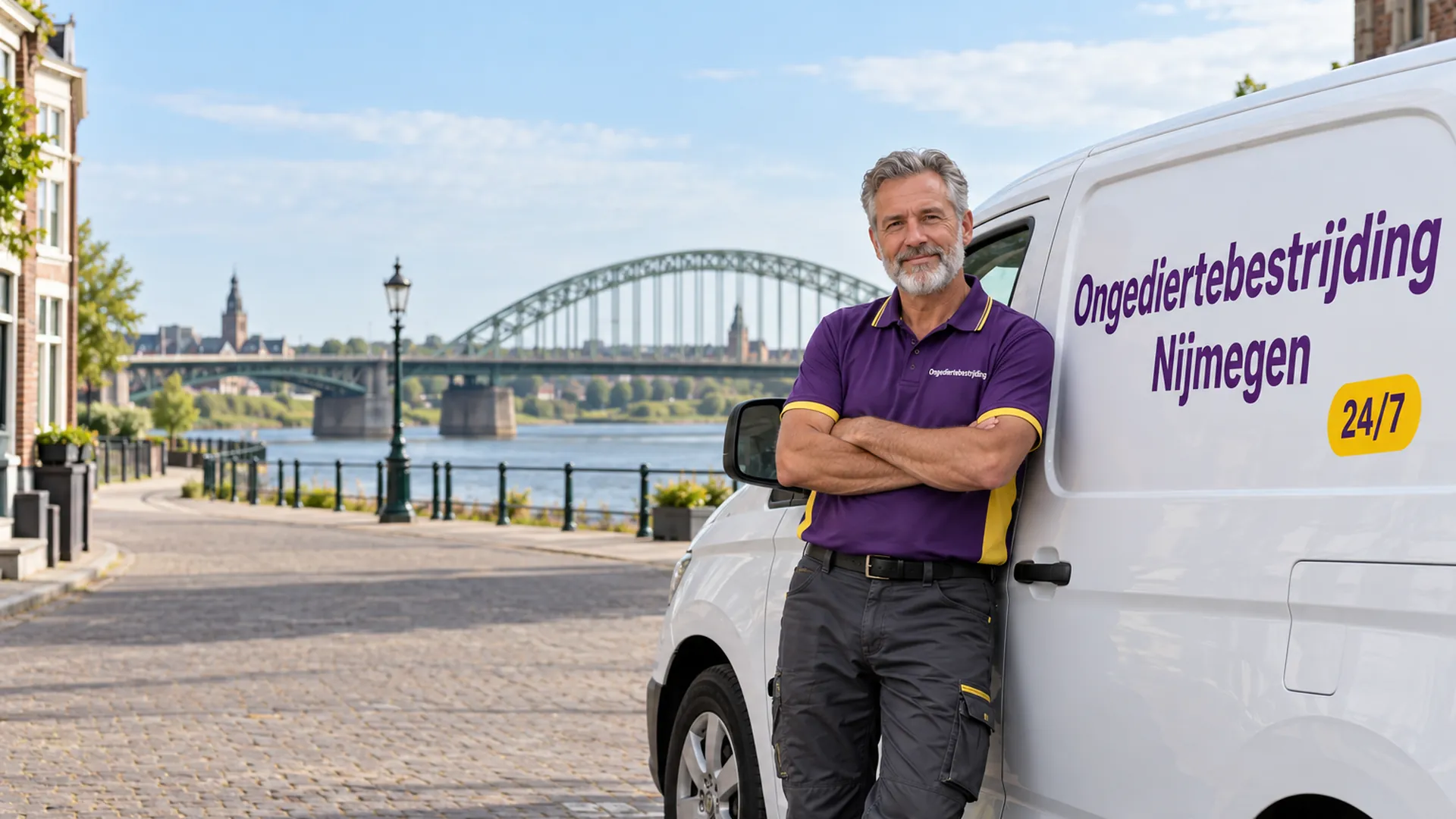 Ongediertebestrijding Nijmegen: bestrijder van Ongediertebestrijding Nijmegen bij de bedrijfsbus